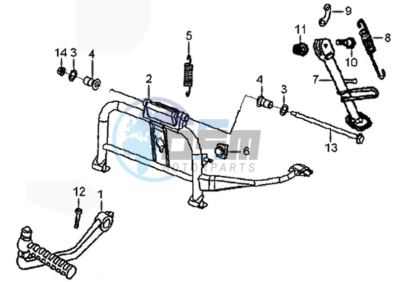 CENTRAL STAND - SIDE STAND - KICKSTARTER PEDAL