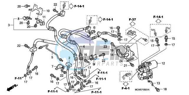 FRONT BRAKE HOSE (VFR800A)