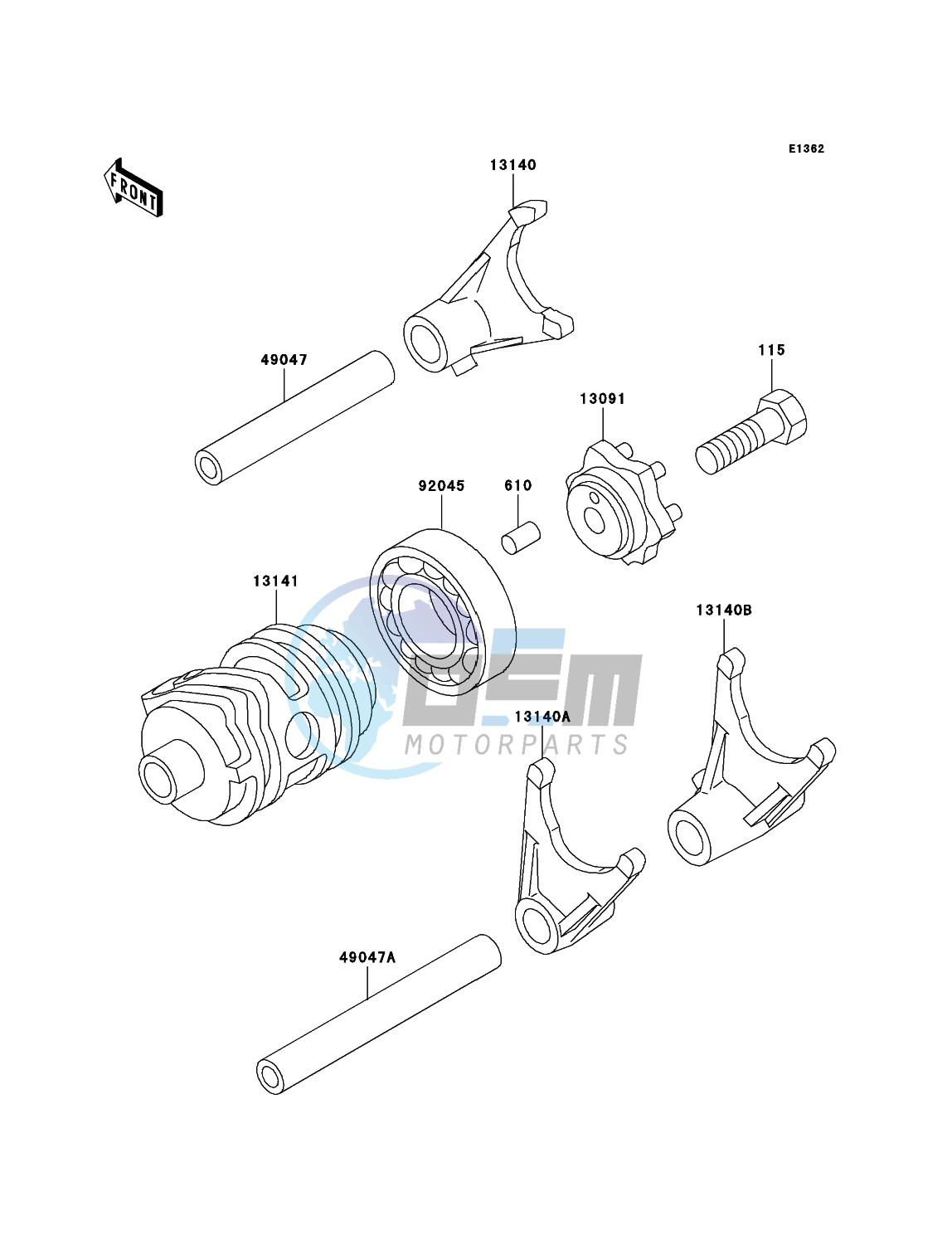 Gear Change Drum/Shift Fork(s)