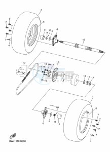 YFZ50 (BW4D) drawing REAR AXLE & WHEEL