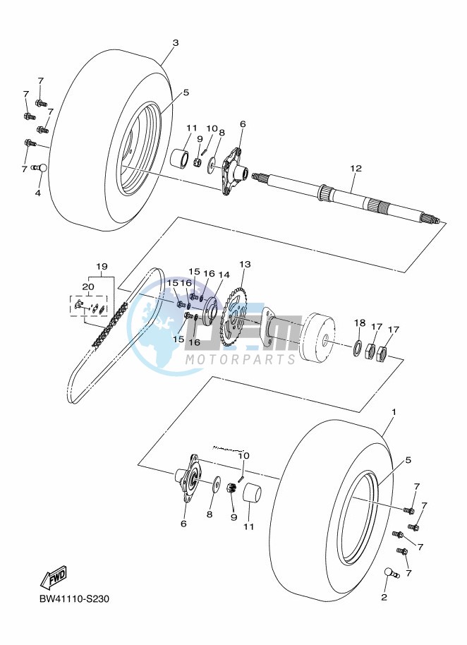 REAR AXLE & WHEEL