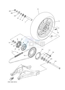 MT09A MT-09 ABS 900 (2DR4 2DR5) drawing REAR WHEEL