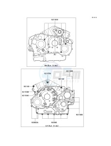 VN 1600 B [VULCAN 1600 MEAN STREAK] (B6F-B8FA) B7F drawing CRANKCASE BOLT PATTERN