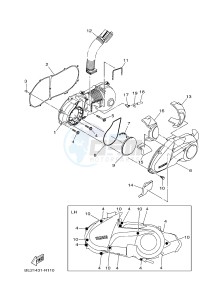 MWS125-C TRICITY 125 (BU51 BU53) drawing CRANKCASE COVER 1