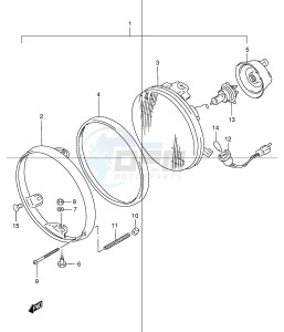 GSX1200 (E4) drawing HEADLAMP