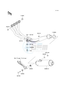 ZX 600 J [ZZR600] (J6F-J8F) J6F drawing MUFFLER-- S- -