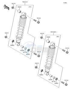 BRUTE FORCE 750 4x4i EPS KVF750HJF EU drawing Shock Absorber(s)