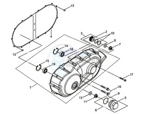 QUADRAIDER 600 DELUXE drawing CRANKCASE COVER LEFT