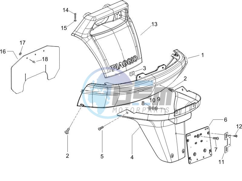 Rear cover - Splash guard