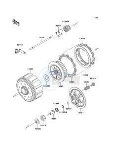 KX250 KX250R7F EU drawing Clutch