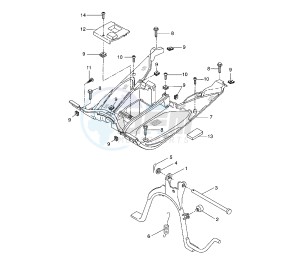 YQ AEROX 50 drawing STAND AND FOOTREST