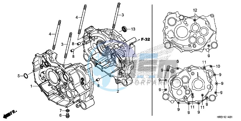 CRANKCASE (TRX420FE1/FM1/FM2/TE1/TM1)