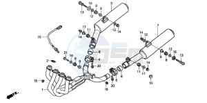 CBR1100XX SUPER BLACKBIRD drawing EXHAUST MUFFLER