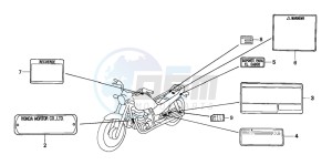 CB250 drawing CAUTION LABEL