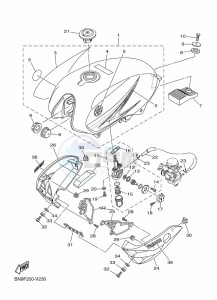 YBR125E YBR125 (BN9F) drawing FUEL TANK