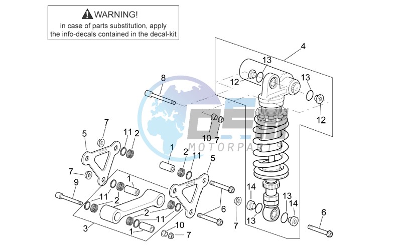 Connecting rod - Rear shock absorber