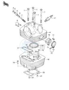 KL 250 A [KLR250] (A1-A2) [KLR250] drawing CYLINDER HEAD_CYLINDER -- 78-79 KL250-A1_A1A_A2- -