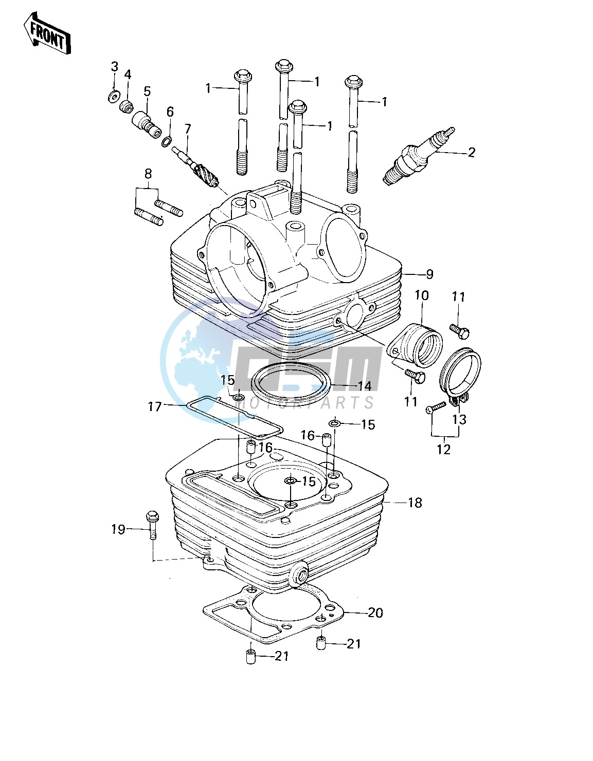 CYLINDER HEAD_CYLINDER -- 78-79 KL250-A1_A1A_A2- -