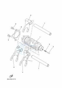 XSR700 MTM690-U (BLH1) drawing SHIFT CAM & FORK