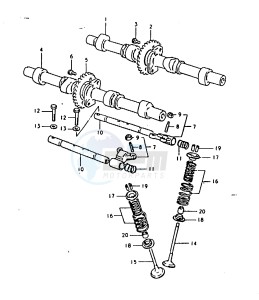 GSX1100 (T-X) drawing CAM SHAFT - VALVE