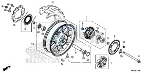 CBR500RF CBR500R UK - (E) drawing REAR WHEEL