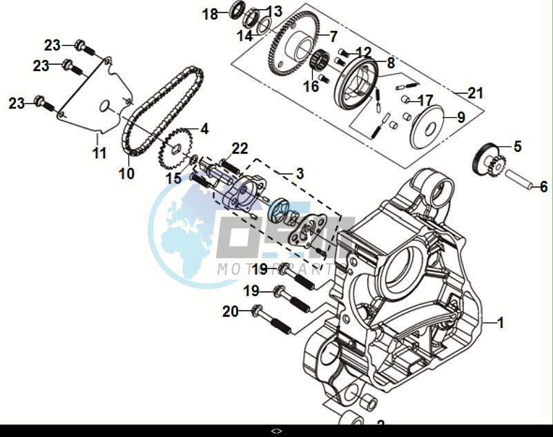 R CRANK CASE-OIL PUMP ASSY