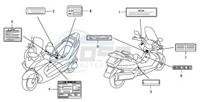 FJS600A 400 SILVER WING drawing CAUTION LABEL