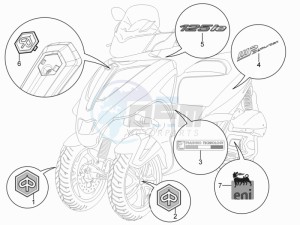 MP3 125 yourban erl drawing Plates - Emblems