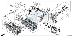 CBR500R England - (3ED) drawing THROTTLE BODY