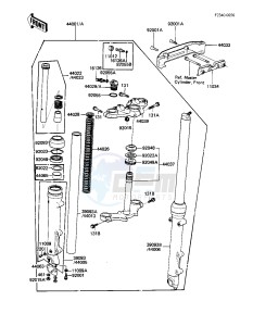 KZ 750 E (E2-E3) drawing FRONT FORK   -- 81 -82 KZ750-E2_E3- -