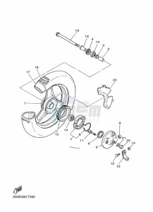 PW50 (2SAL) drawing FRONT WHEEL