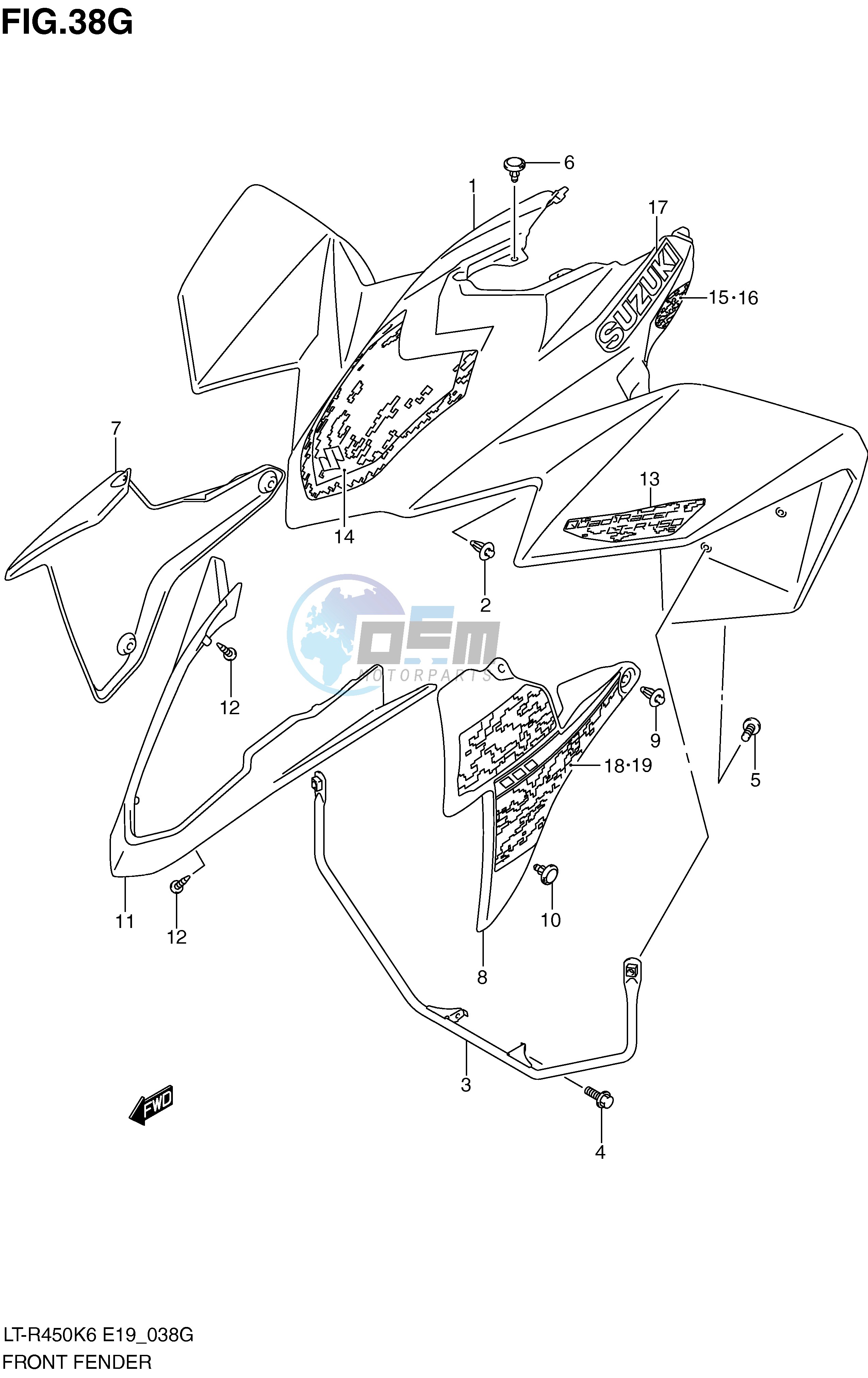 FRONT FENDER (LT-R450ZL0)