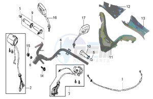 JOYRIDE 125 drawing HANDLEBAR / MIRRORS / CONTROLS