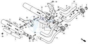 VT750DC SHADOW drawing EXHAUST MUFFLER (CM)