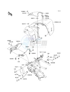 KSV 700 B [KFX 700] (B6F-B9F) B9F drawing FRONT FENDER-- S- -