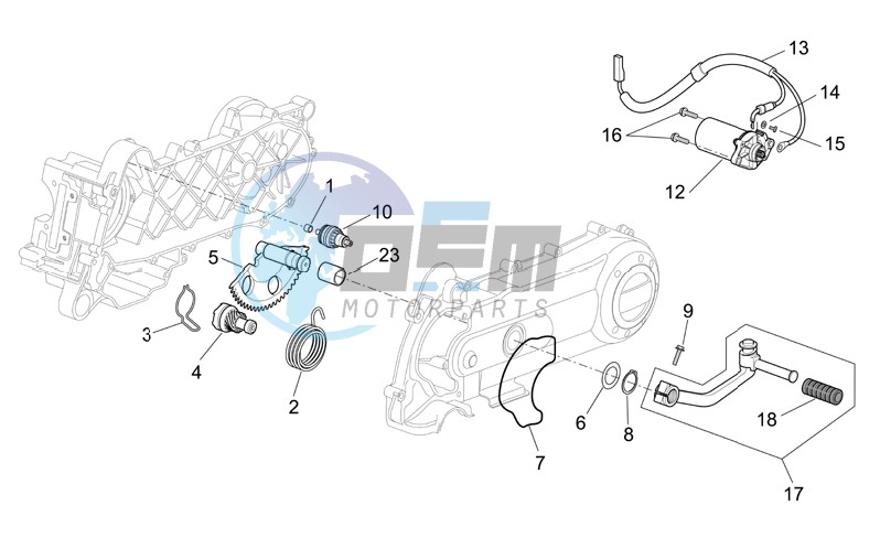 Kick-start gear - starter motor