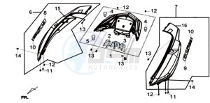 GTS 125I EURO4 LONG VISOR L7 drawing COWLING