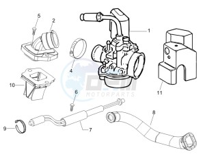 Fly 50 2t drawing Carburettor assembly - Union pipe