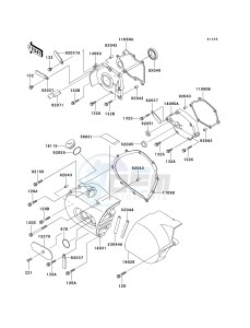 VN 800 E [VULCAN 800 DRIFTER] (E6F) E6F drawing LEFT ENGINE COVER-- S- -