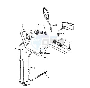 XV DX VIRAGO 535 drawing STEERING HANDLE -CABLE