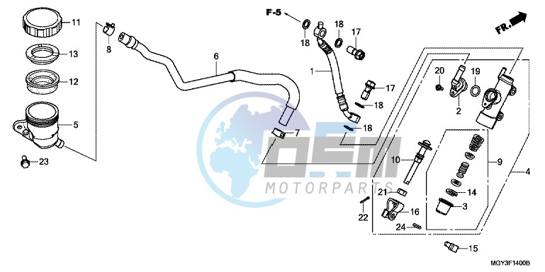 RR. BRAKE MASTER CYLINDER