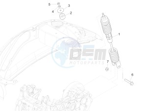 SPRINT 50 4T 2V 25 KMH NOABS E2 25 kmh (EMEA) drawing Rear suspension - Shock absorber/s