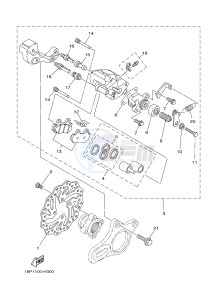 YFZ450R YFZ450RD (18PS 18PP) drawing REAR BRAKE CALIPER