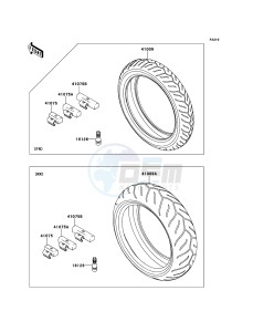 Z750 ZR750LCF UF (UK FA) XX (EU ME A(FRICA) drawing Tires