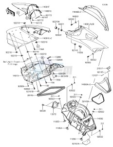 JET SKI ULTRA 310LX JT1500MJF EU drawing Hull Middle Fittings