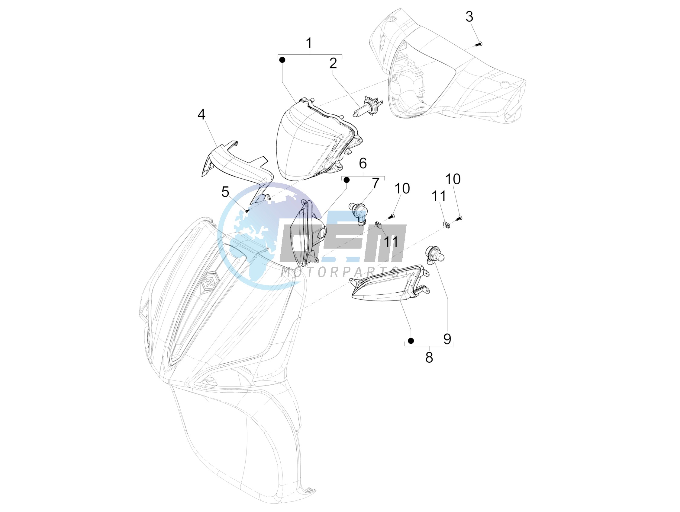 Front headlamps - Turn signal lamps