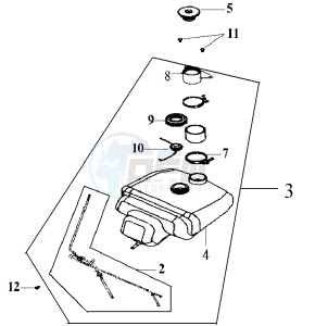 SHARK 50 drawing FUEL TANK - FUEL CUT