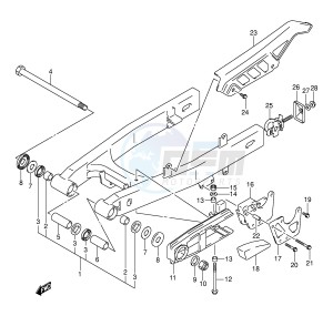 DR-Z125 (E3-E28) drawing REAR SWINGING ARM