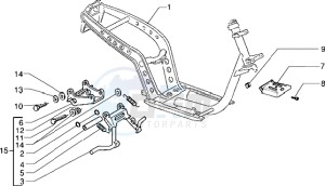 Zip 50 RST drawing Chassis - Central stand