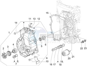 GTV 250 ie USA drawing Flywheel magneto cover - Oil filter